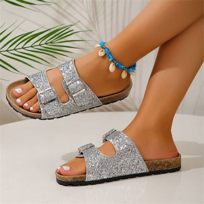 SparkleStep Double Buckle Sandals