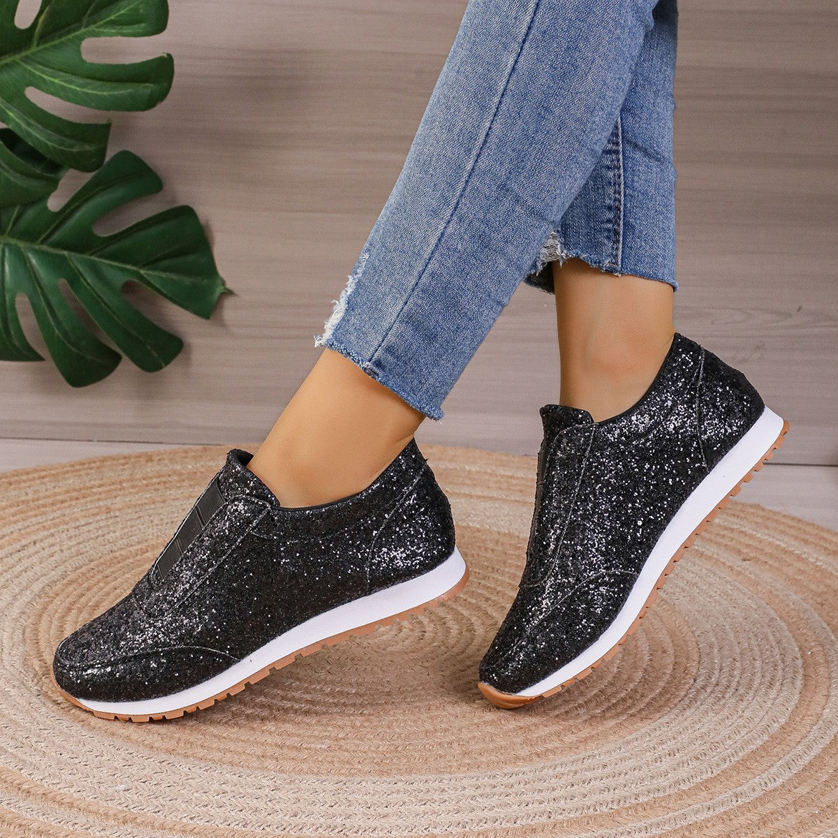 Glitzernde Slip-On-Sneakers von GlitzFit 