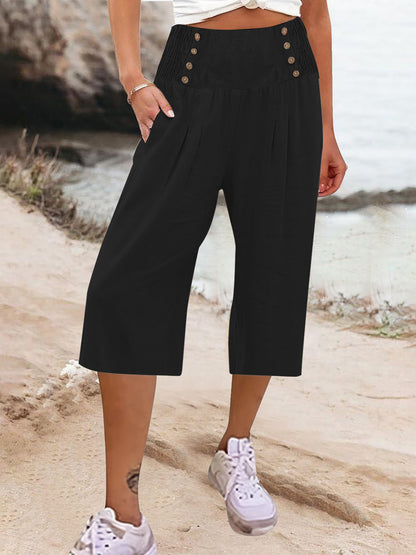 Hillevi™ Cotton & Linen Cropped Summer Pants