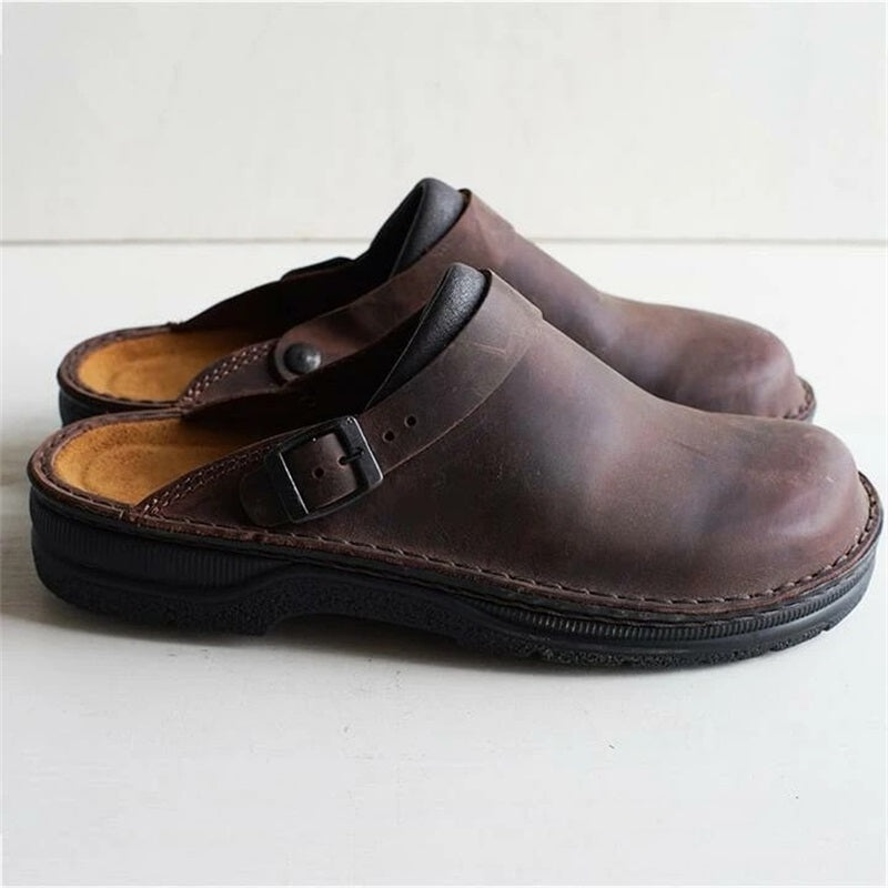 ComfortStride™ | Men's Arch Support Leather Slippers