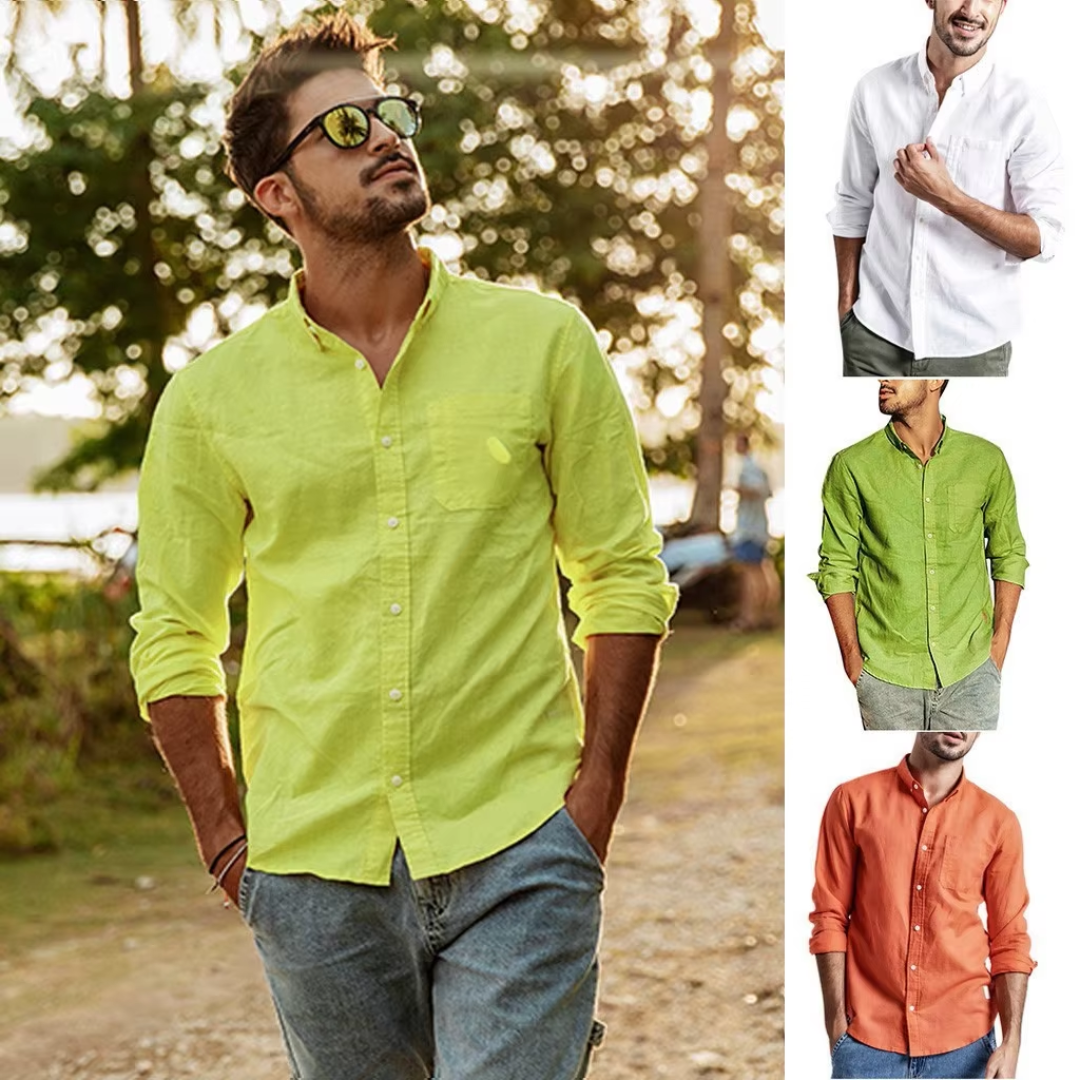 Philip™ | Long-Sleeved Cotton Linen Shirt