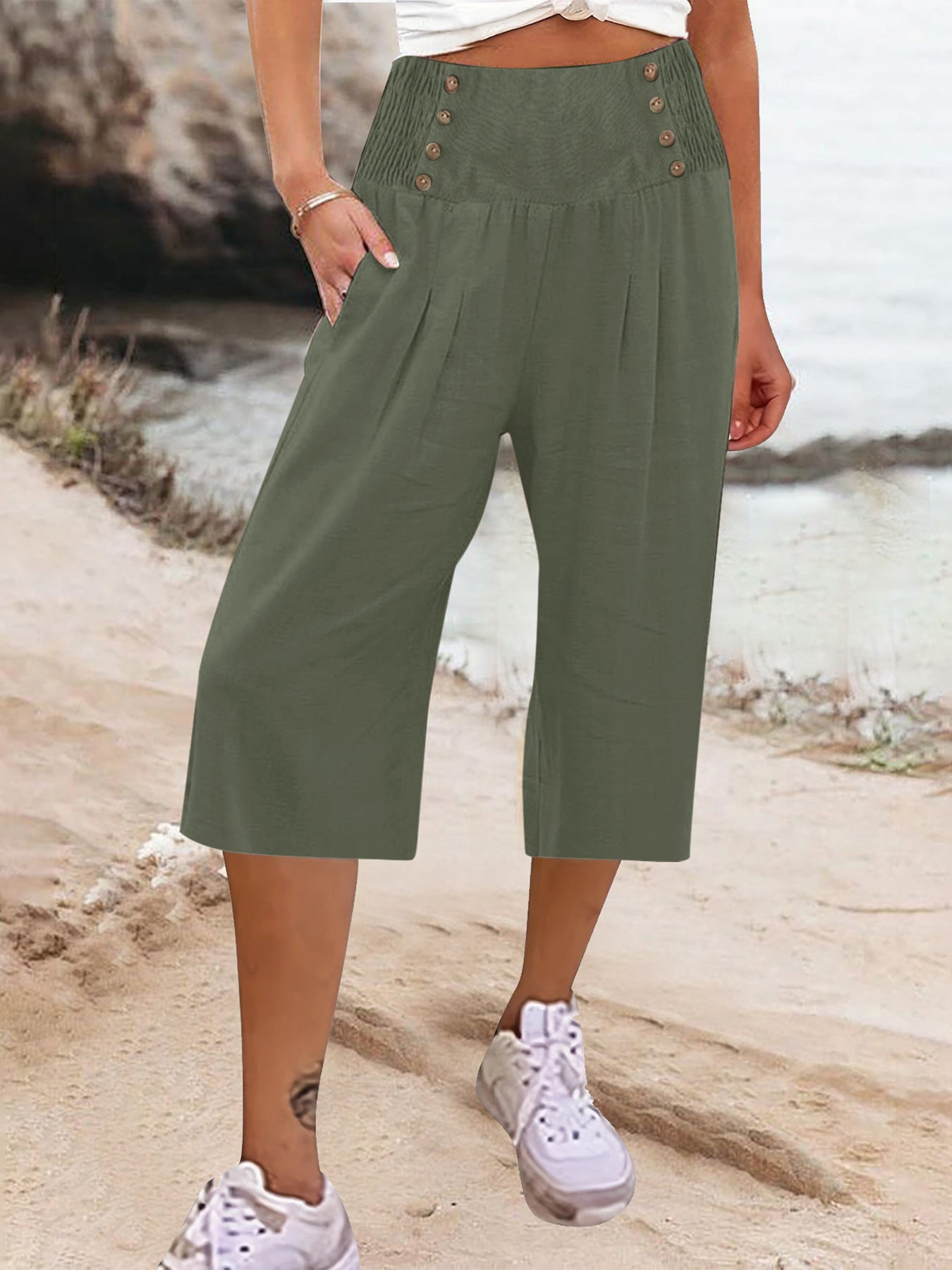 Hillevi™ Cotton & Linen Cropped Summer Pants