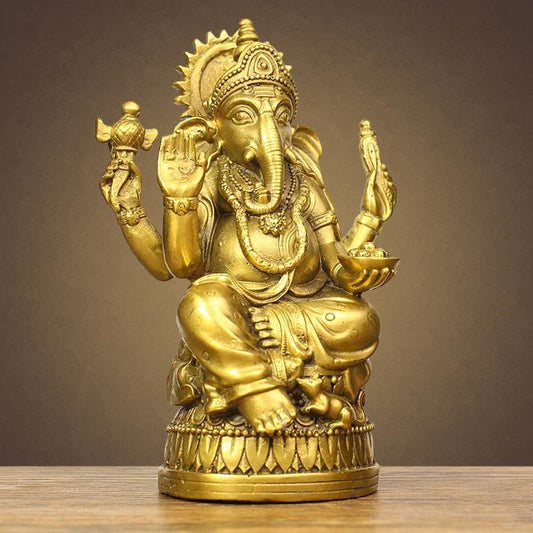 Divine Protector Bronze Ganesha Idol