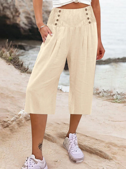 Hillevi™ Cotton & Linen Cropped Summer Pants