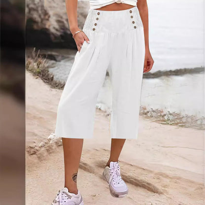 Hillevi™ Cotton & Linen Cropped Summer Pants