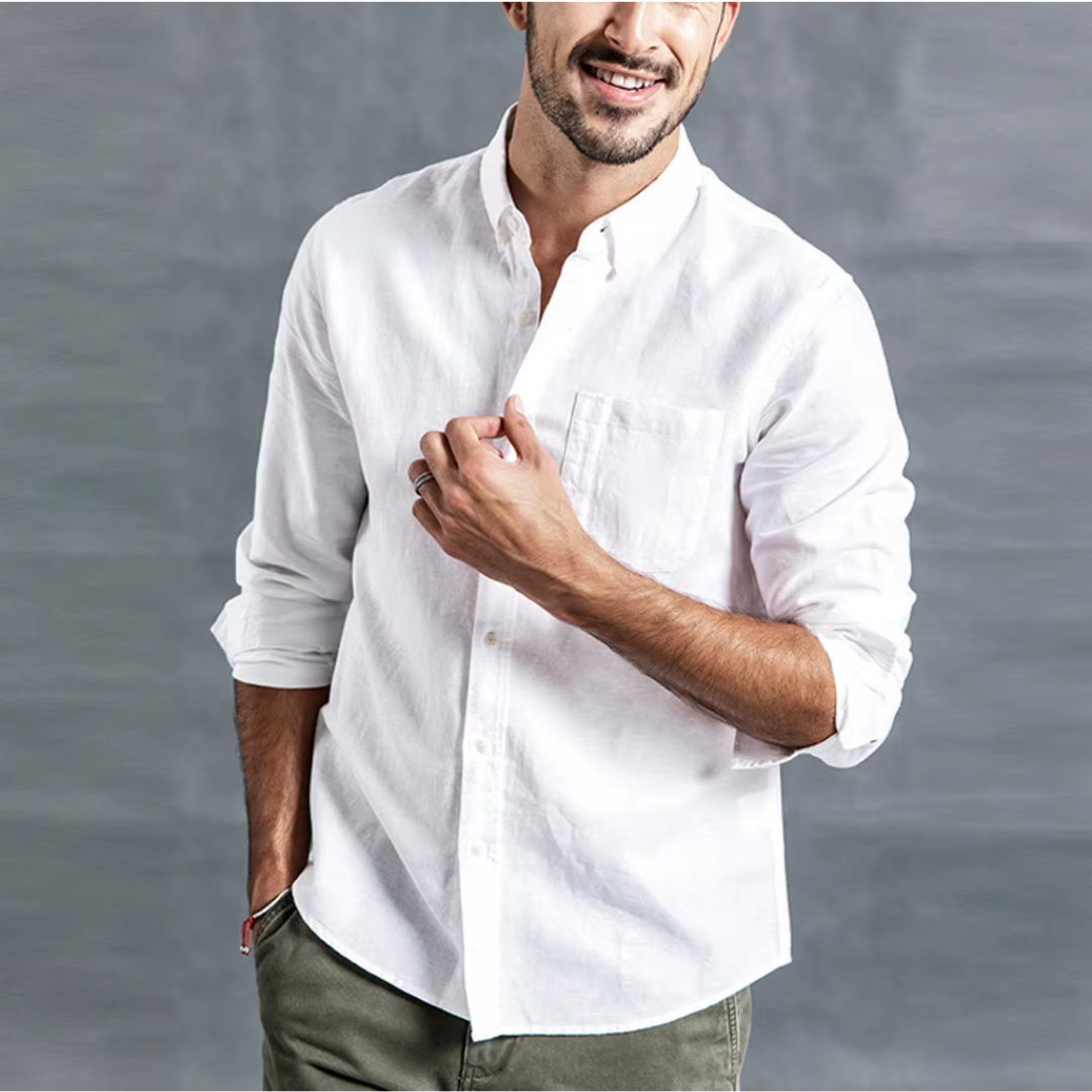 Philip™ | Long-Sleeved Cotton Linen Shirt