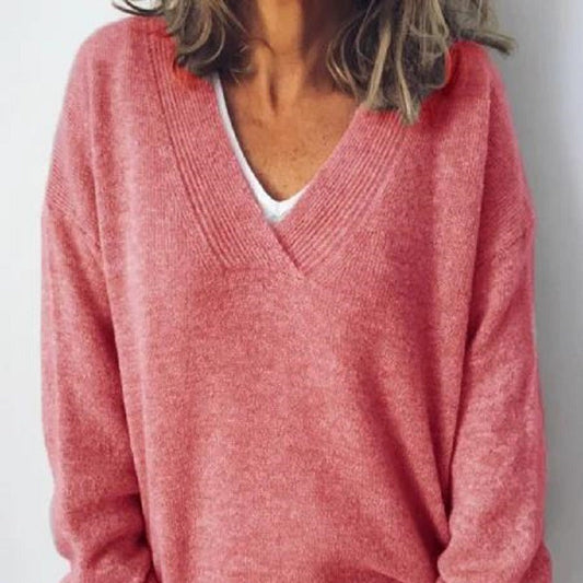 Xenia™ | V-neck Loose Pullover Sweater