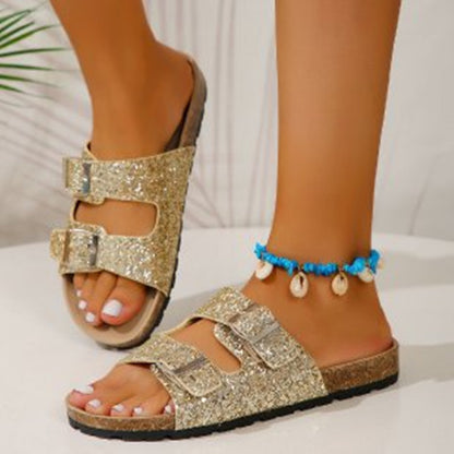 SparkleStep Double Buckle Sandals