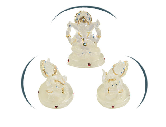 Luminous Ganesha Resin Sculpture