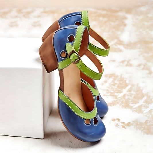 Berta™ | Mixed Colors Buckle Strap Sandals