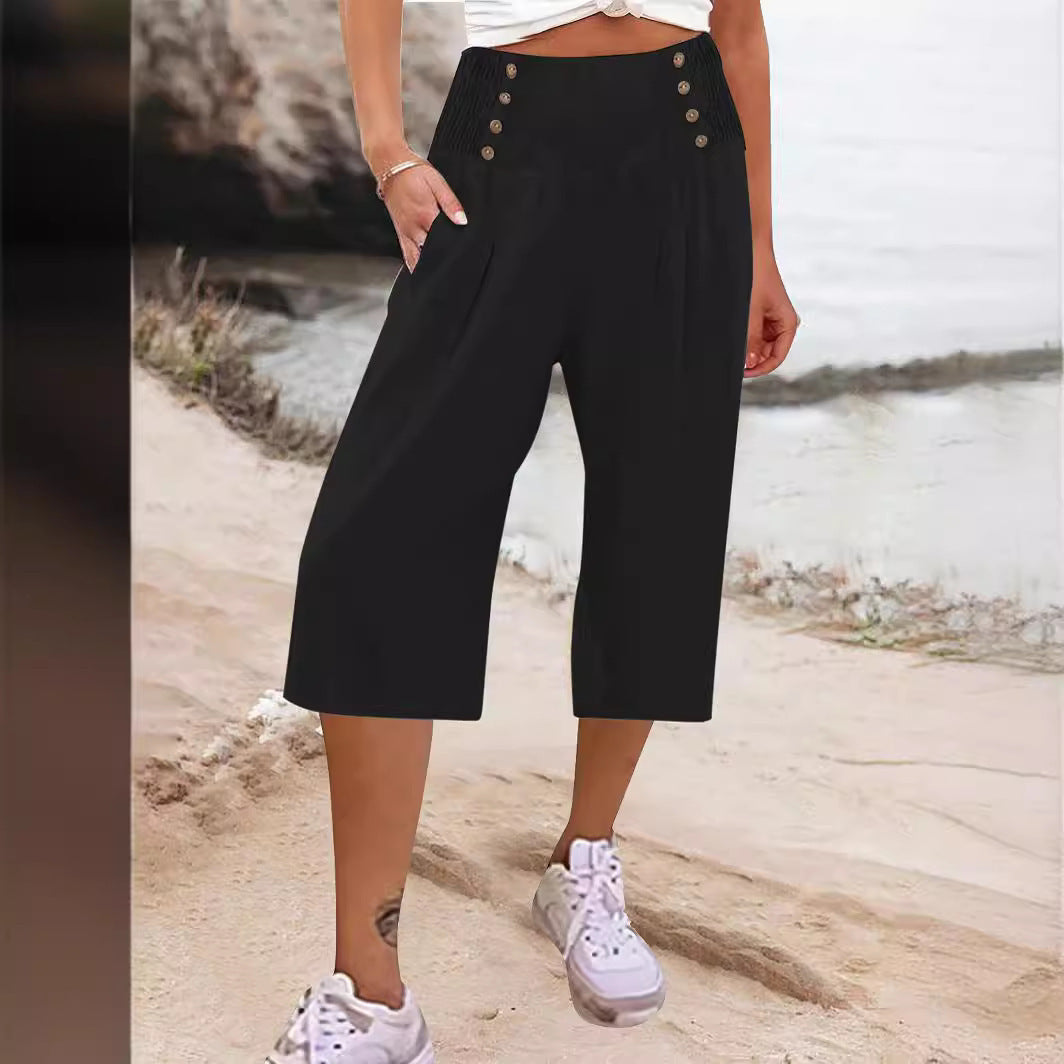 Hillevi™ Cotton & Linen Cropped Summer Pants