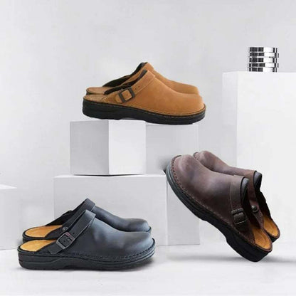 ComfortStride™ | Men's Arch Support Leather Slippers