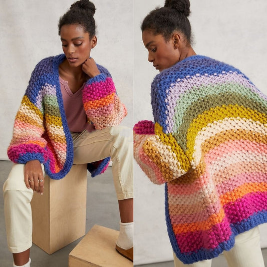 RainbowBurst Cozy Cardigan