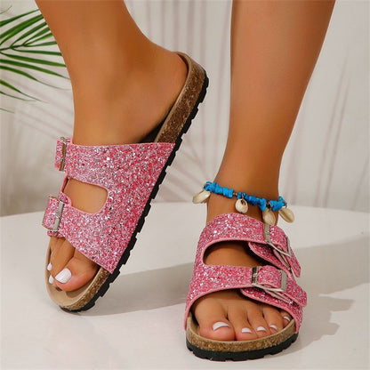 SparkleStep Double Buckle Sandals