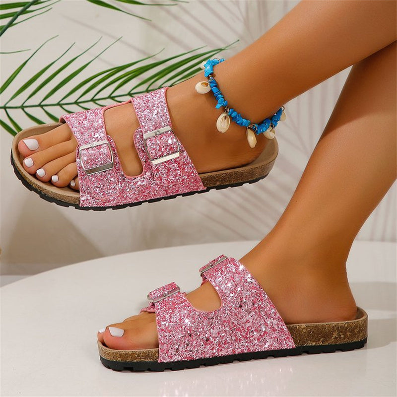 SparkleStep Double Buckle Sandals