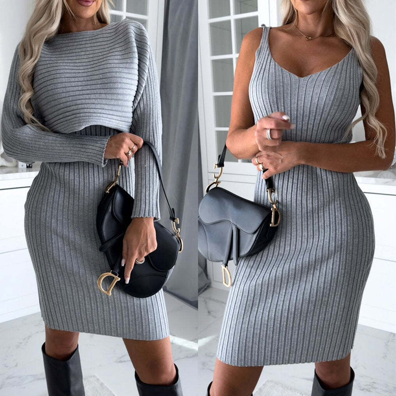 SnugGlam Co-ords: Long Sleeve Crop & Midi Dress