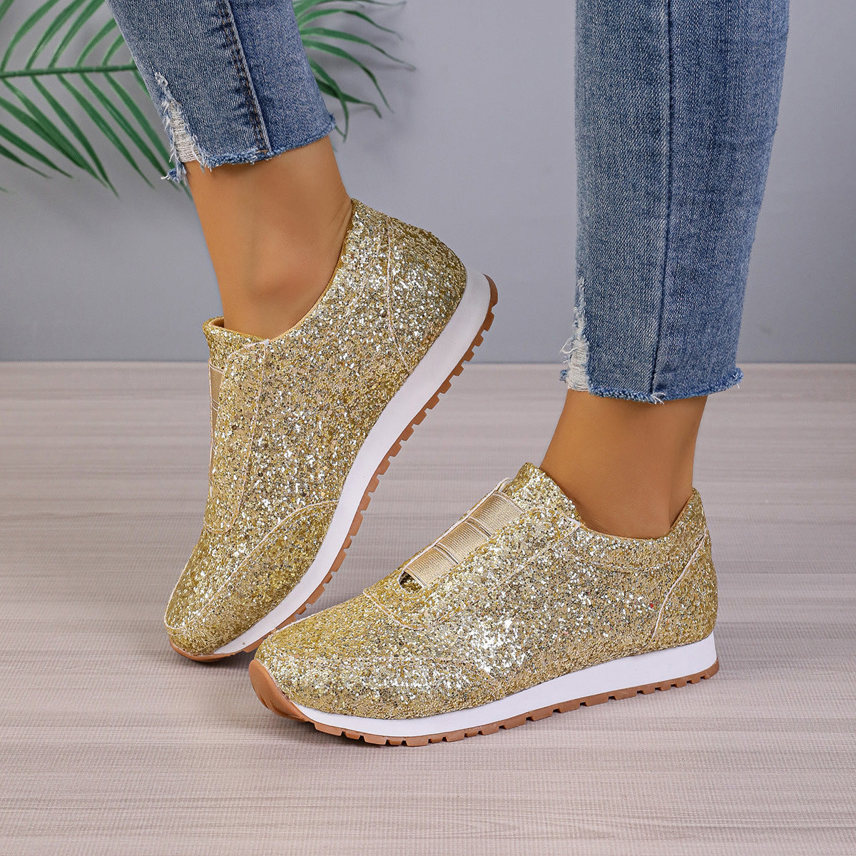 Glitzernde Slip-On-Sneakers von GlitzFit 