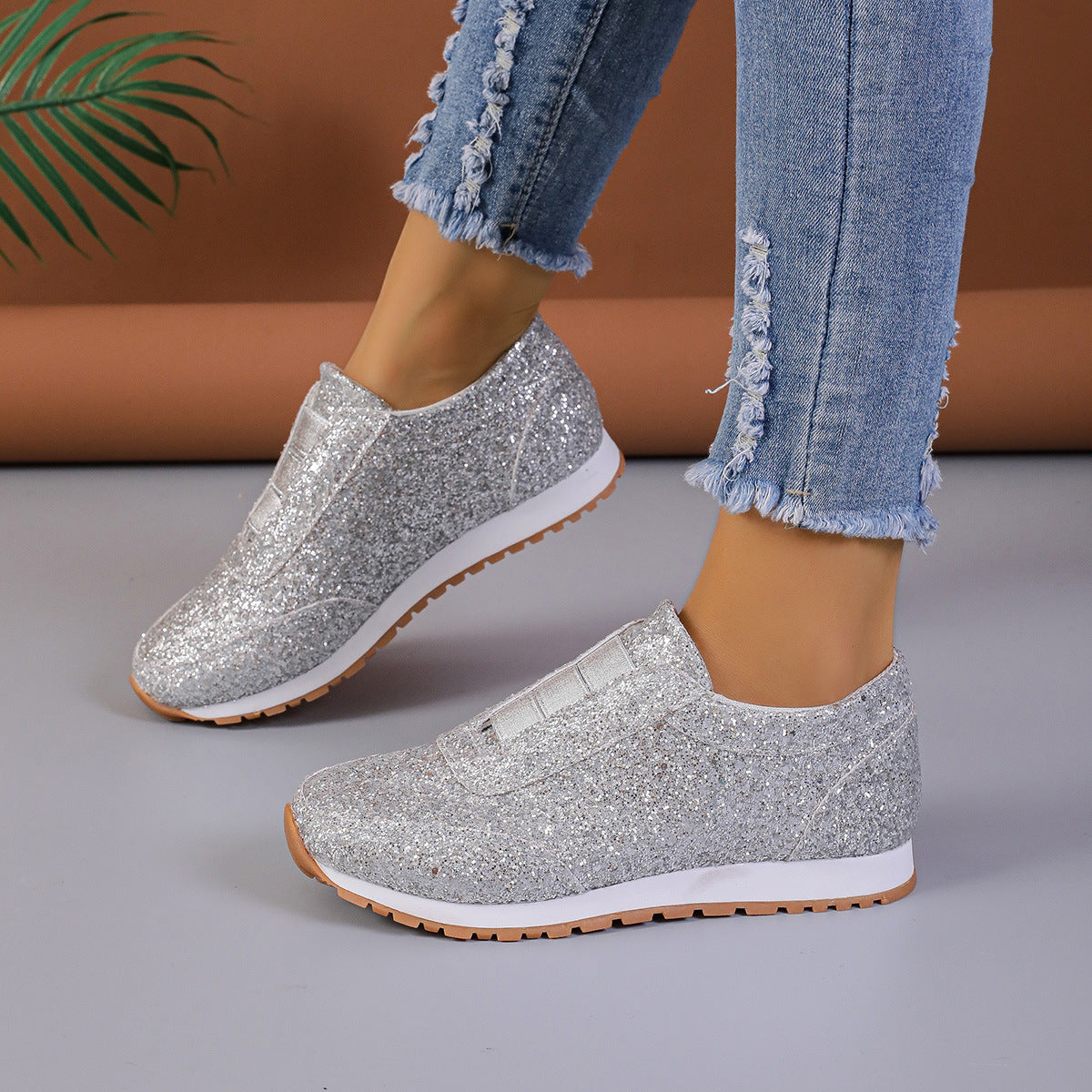 Glitzernde Slip-On-Sneakers von GlitzFit 