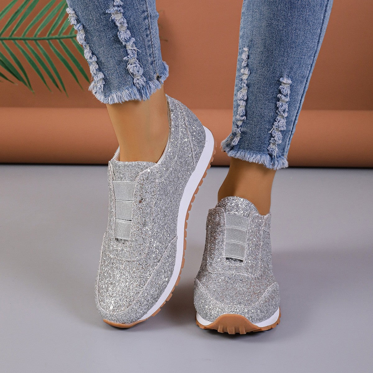 Glitzernde Slip-On-Sneakers von GlitzFit 