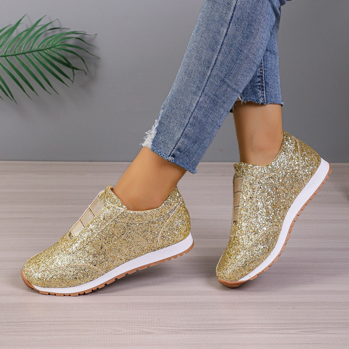 Glitzernde Slip-On-Sneakers von GlitzFit 