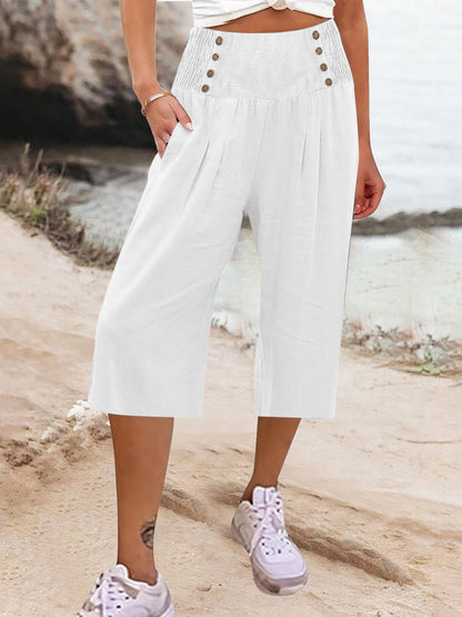 Hillevi™ Cotton & Linen Cropped Summer Pants